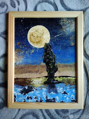 Картина акрилом Одинокая скала