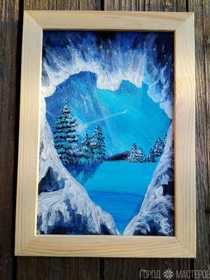 Картина акрилом Морозное утро