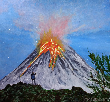 Картина маслом Ключевская сопка