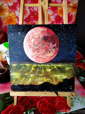 Картина акрилом Марс абстракция