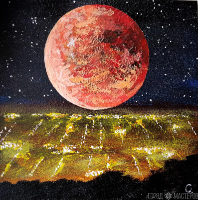 Картина акрилом Марс абстракция - 2