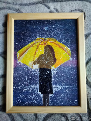 Картина акрилом Под дождем