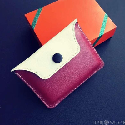 Из натуральной кожи кошелек 4 кармана - 4