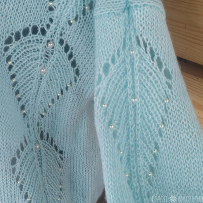 Джемпер с ажурными листьями. - 2