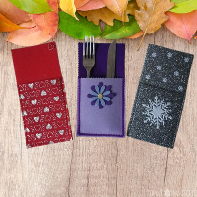 Конверты из фетра для сервировки стола на Новый год и другие праздники