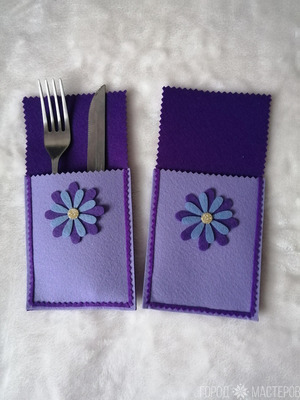 Конверты из фетра для сервировки стола на Новый год и другие праздники - 3