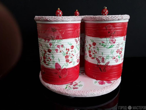 Декупаж интерьерные банки шкатулки - 5