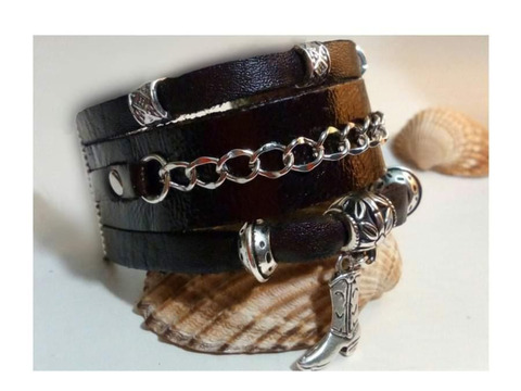 Из натуральной кожи тройной браслет - 2