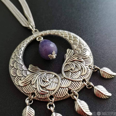 Аметист серьги и колье цепочка - 3