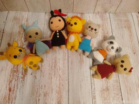 Вязаные зверята 10-12 см (коллекция) - 3