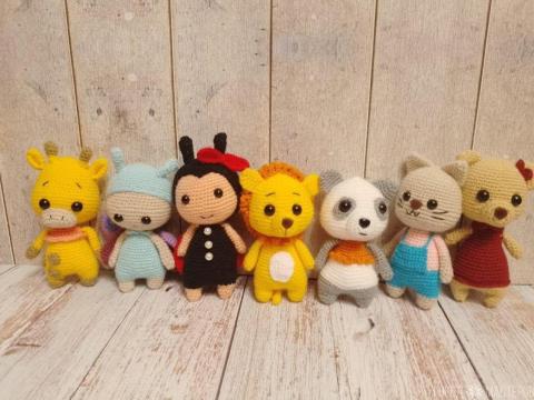 Вязаные зверята 10-12 см (коллекция) - 4