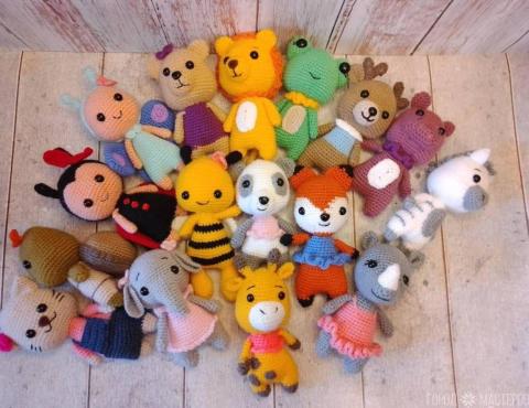 Вязаные зверята 10-12 см (коллекция) - 5