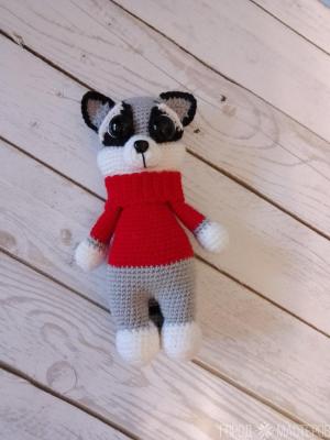 Вязаный енот.Ручная работа.21 см. - 3