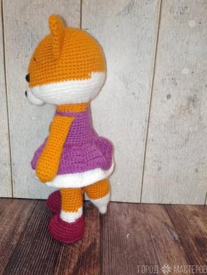 Вязаная лисичка 24 см - 4