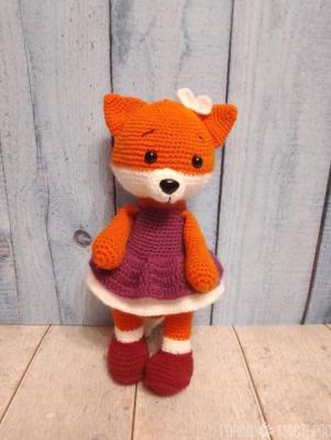 Вязаная лисичка 24 см - 5