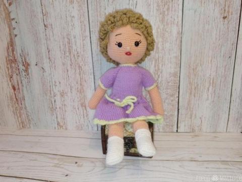 Вязаная девочка 33 см. Ручная работа
