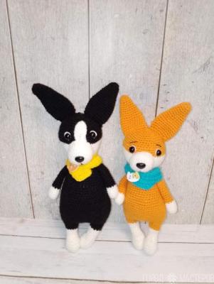Вязаные собачки Корги.25 см.