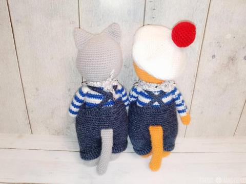 Вязаный котик Красавчик крючком 23 см - 2