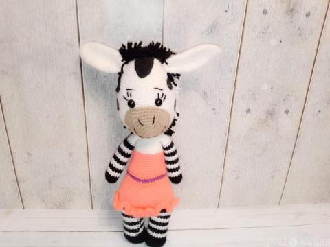 Вязаная крючком ЗЕБРА ДЕВОЧКА 27 см - 4