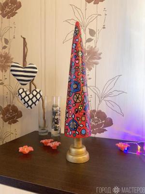 Деревянная расписная ёлочка. - 2