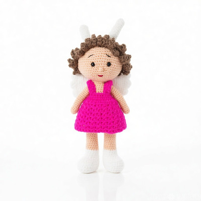 Вязаная девочка-ангел 25 см. Ручная работа - 3