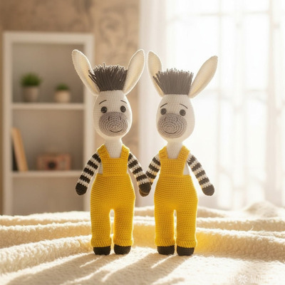 Вязаные зебры мальчик и девочка - 4