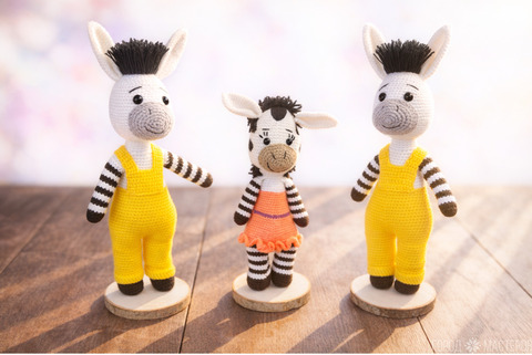 Вязаные зебры мальчик и девочка - 6