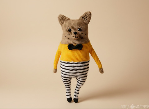 Вязаный мишка 31 см. Ручная работа - 6