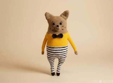 Вязаный мишка 31 см. Ручная работа - 7