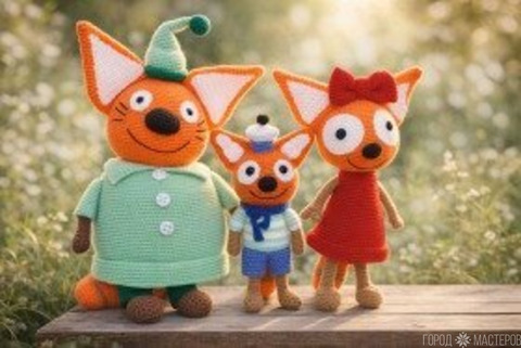 Вязаные Три кота. Карамелька,коржик,кампот - 7