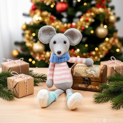 Вязаный мышонок