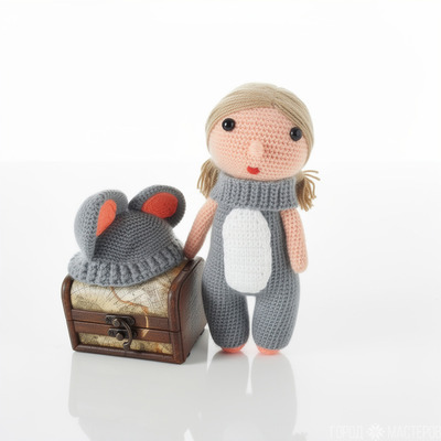 Вязаная девочка в костюме мышки . 23 см - 8