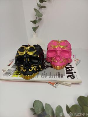 Декор из гипса Череп- свеча - 2