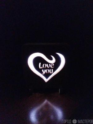 Ночник-светильник из дерева ручной работы - 3