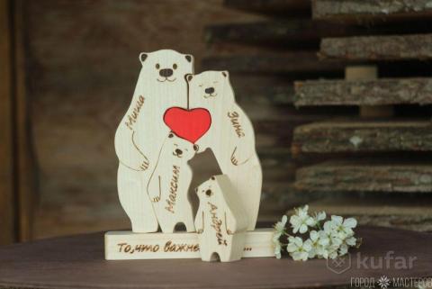 Семейные  статуэтки ручной  работы  из дерева почтой. - 2