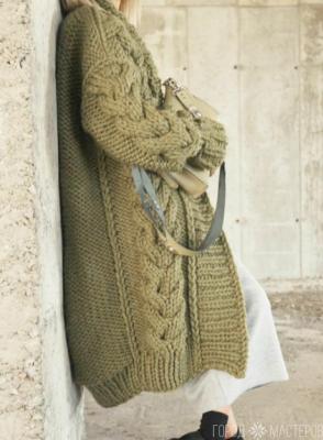 Вязаный кардиган крупной вязки - 2