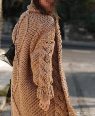 Вязаный кардиган крупной вязки - 4