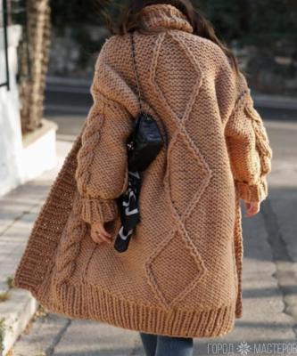 Вязаный кардиган крупной вязки - 5