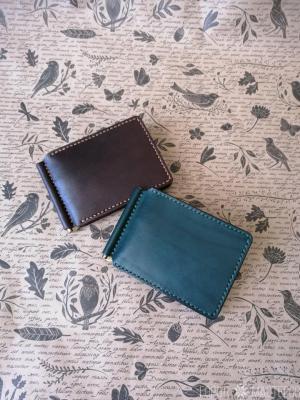 Зажим для денег, натуральная кожа, ручная работа