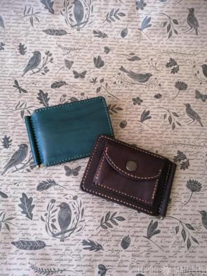 Зажим для денег, натуральная кожа, ручная работа - 4