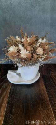 Декор из гипса и сухоцветов. - 5