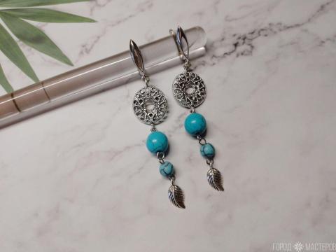 Серьги "Бирюза" - 4