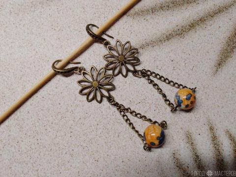 Серьги из натуральой тигровой яшмы - 3