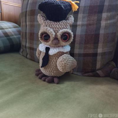 Сова из плюшевой пряжи - 3