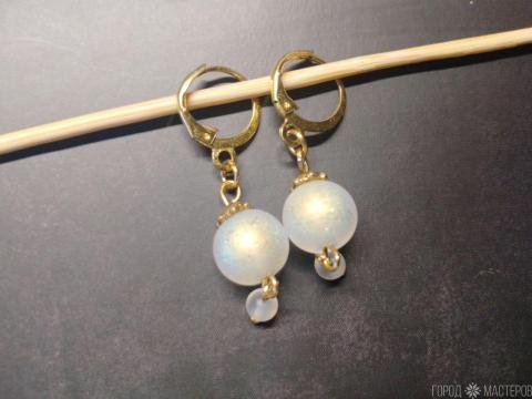 Серьги "Перламутровый блеск" с австрийским хрусталём - 2