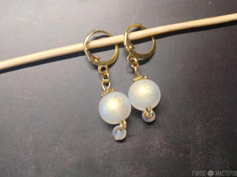 Серьги "Перламутровый блеск" с австрийским хрусталём - 3