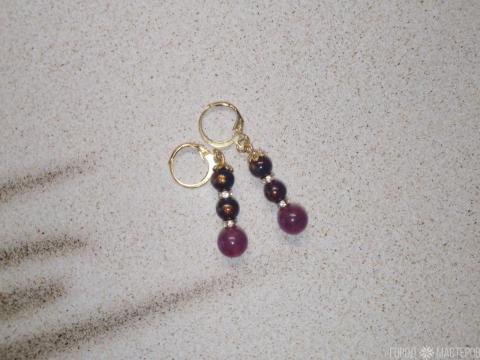 Серьги с натуральным гранатом - 2