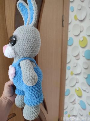 Зайчик из плюшевой пряжи - 4