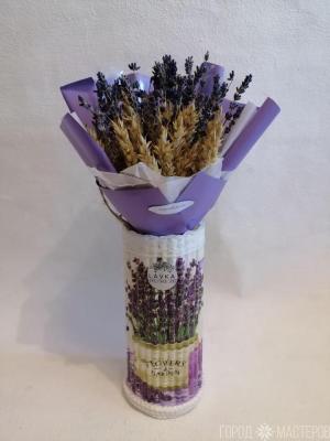 Сухоцветы в вазочке-лаванда - 2