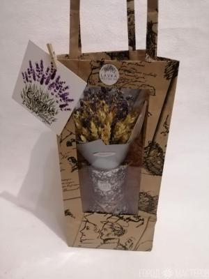 Сухоцветы в вазочке-лаванда - 5